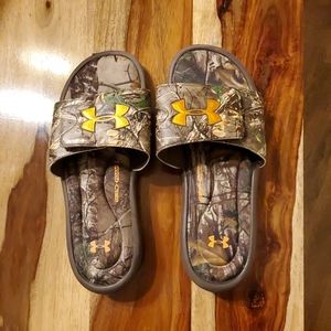 Under Armour slides.